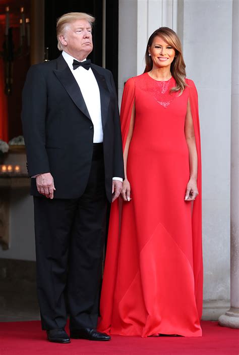 melania trump vestito givenchy rosso|Melania Trump’s Red Dress Sparkles at the Chest at Winfield .